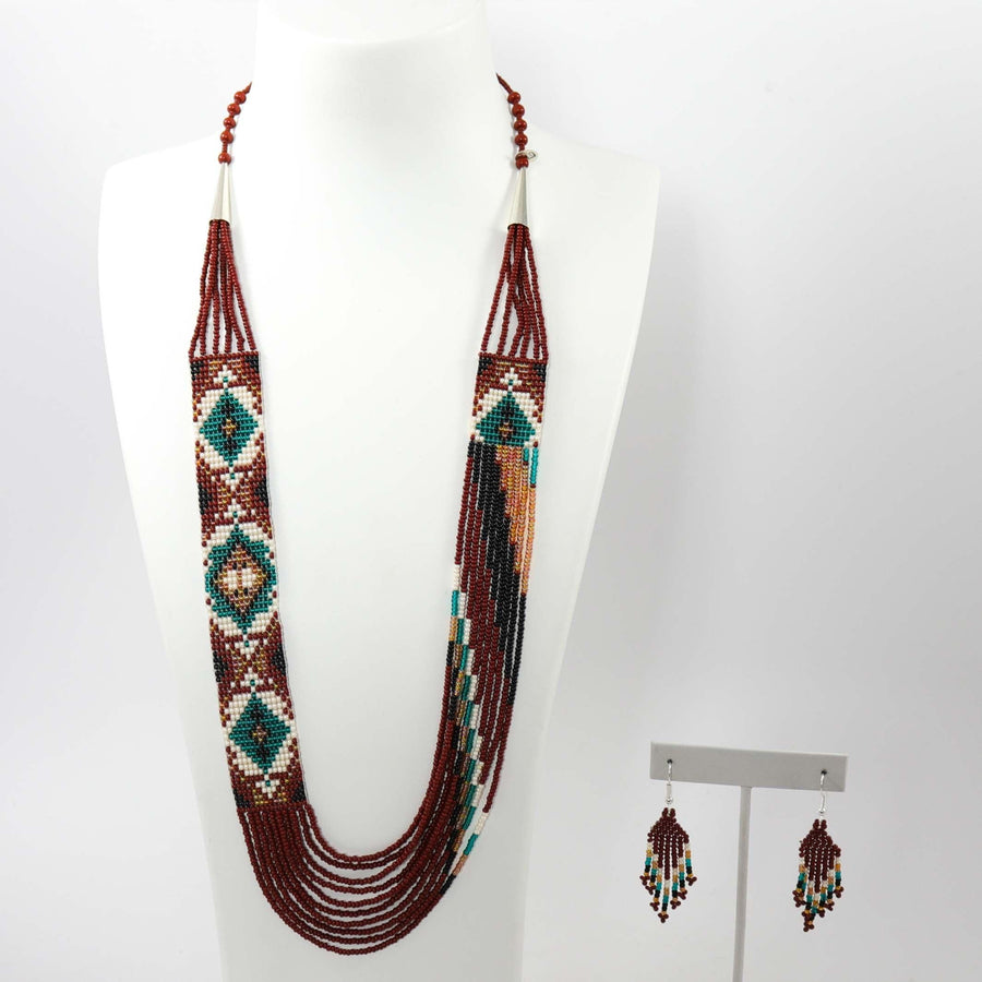Beaded Necklace and Earring Set by Rena Charles - Garland's