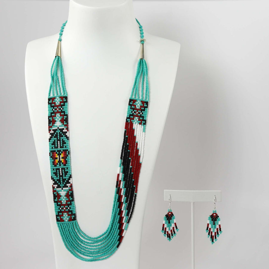 Beaded Necklace and Earring Set by Rena Charles - Garland's