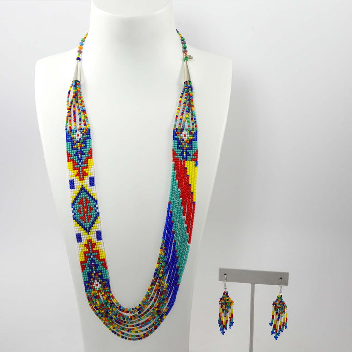 Beaded Necklace and Earring Set by Rena Charles - Garland's