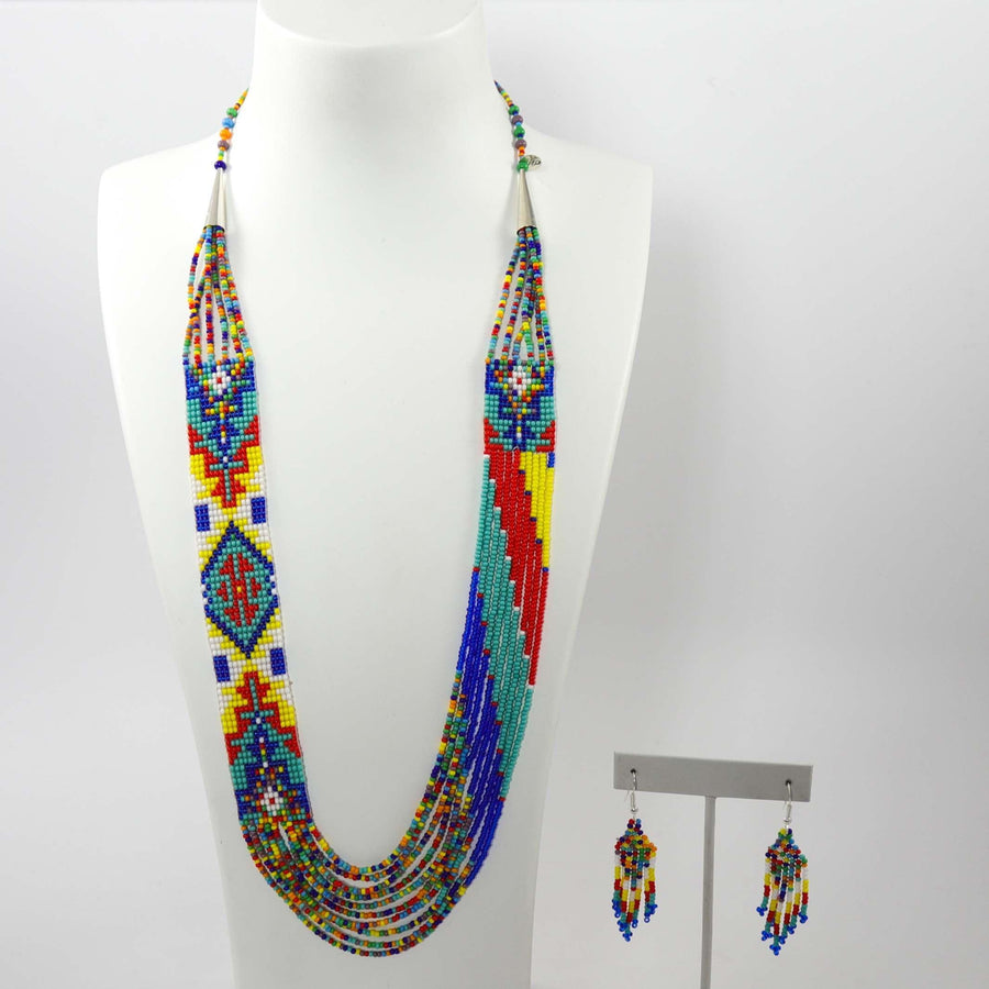 Beaded Necklace and Earring Set by Rena Charles - Garland's
