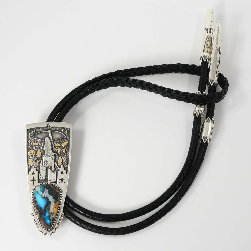Bisbee Turquoise Archer Bola Tie by Arland Ben - Garland's