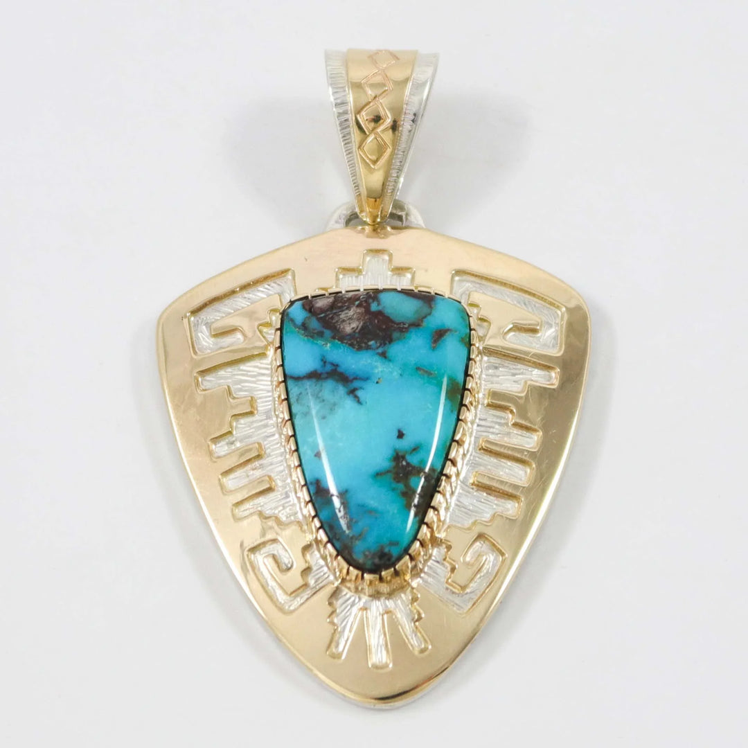 Bisbee Turquoise Pendant by Dina Huntinghorse - Garland's