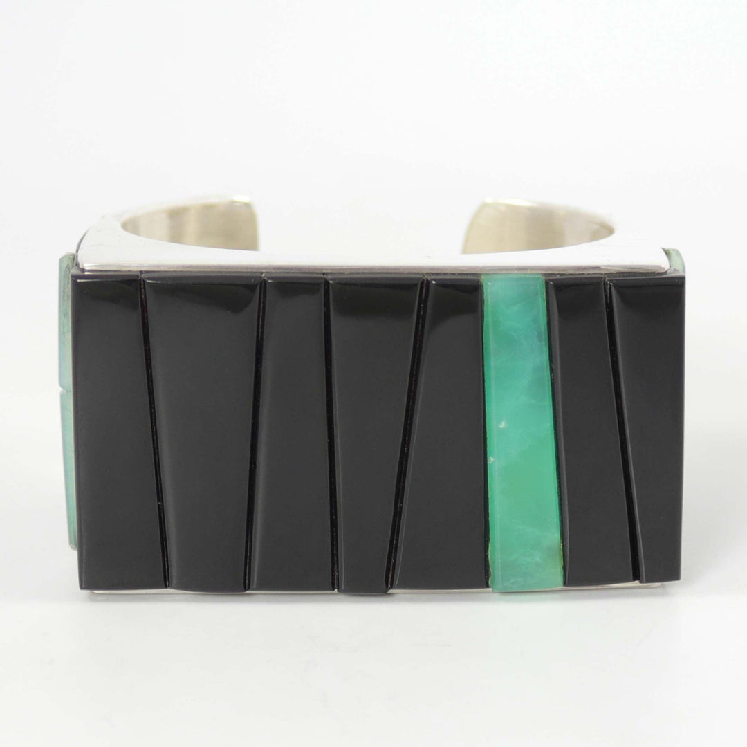 Black Jade and Chrysoprase Cuff by Na Na Ping - Garland's