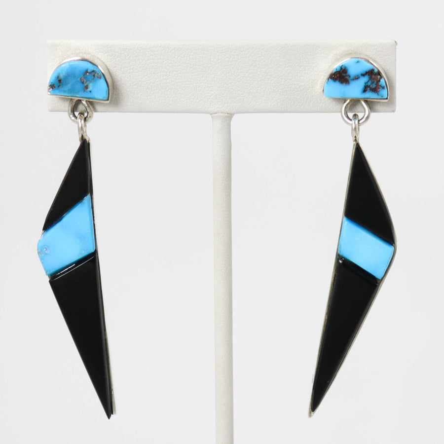 Black Jade and Turquoise Earrings by Na Na Ping - Garland's