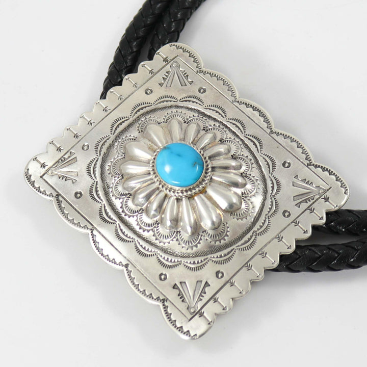 Blue Gem Turquoise Bola Tie by Clarissa and Vernon Hale - Garland's