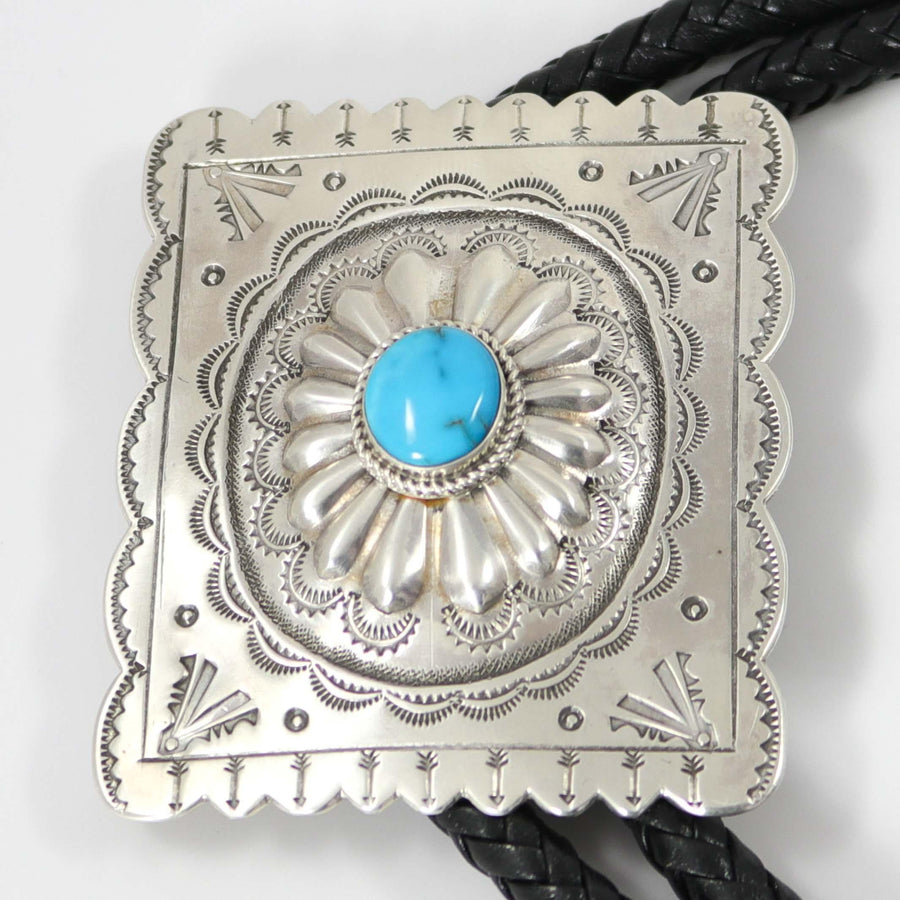 Blue Gem Turquoise Bola Tie by Clarissa and Vernon Hale - Garland's