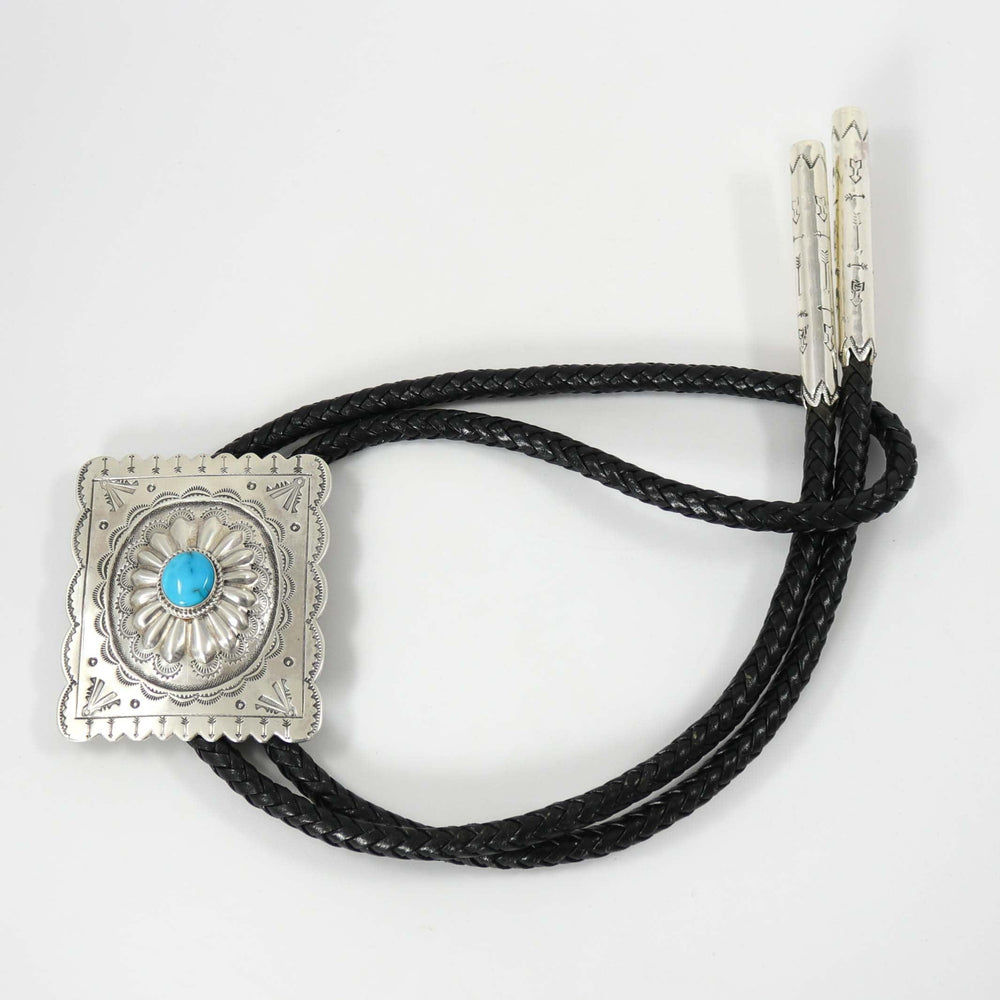 Blue Gem Turquoise Bola Tie by Clarissa and Vernon Hale - Garland's