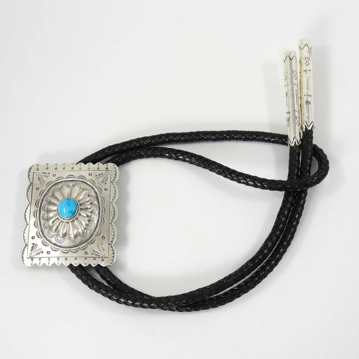 Blue Gem Turquoise Bola Tie by Clarissa and Vernon Hale - Garland's