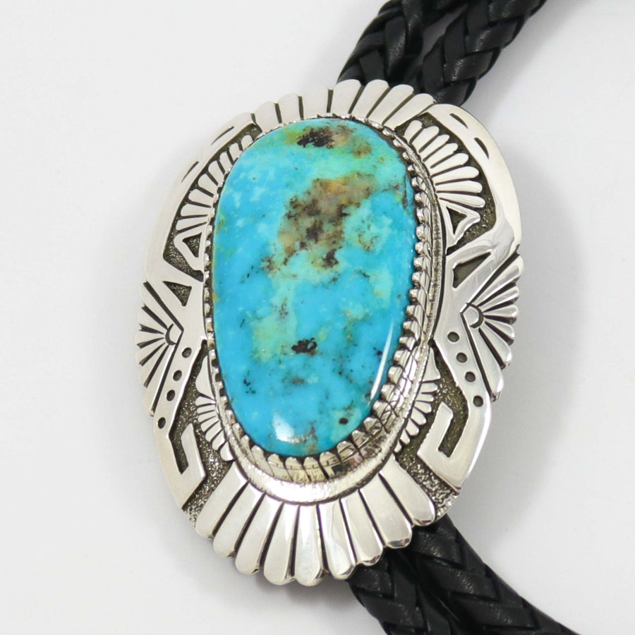 Blue Gem Turquoise Bola Tie by Sampson Gray - Garland's