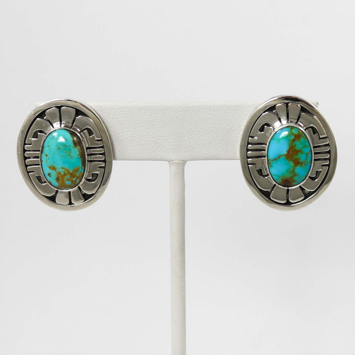 Blue Gem Turquoise Earrings by Leonard Nez - Garland's