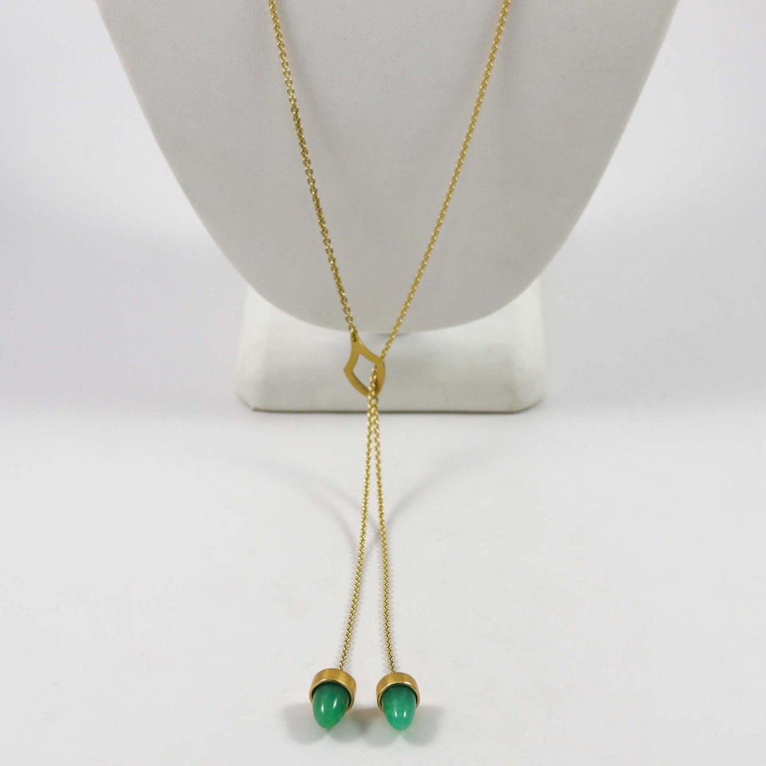 Chrysoprase Lariat Necklace by Maria Samora - Garland's
