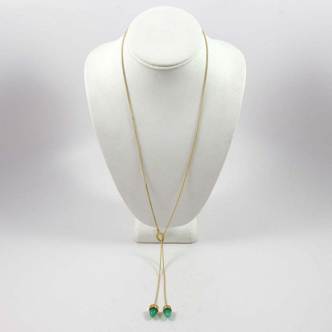 Chrysoprase Lariat Necklace by Maria Samora - Garland's