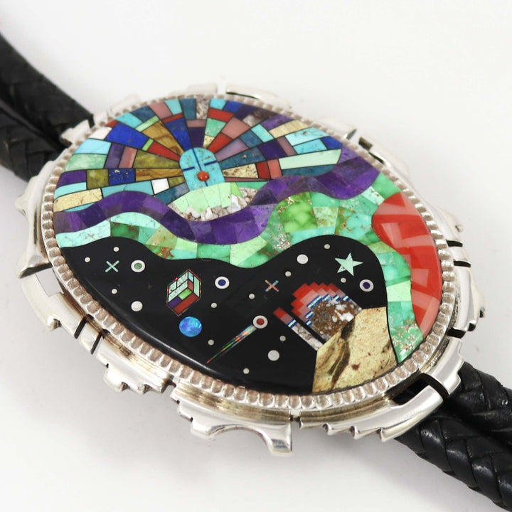 Colorful Inlay Bola Tie by Alvin Yellowhorse - Garland's