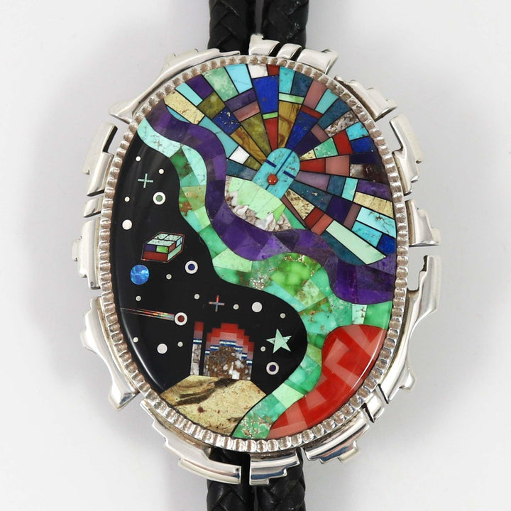 Colorful Inlay Bola Tie by Alvin Yellowhorse - Garland's