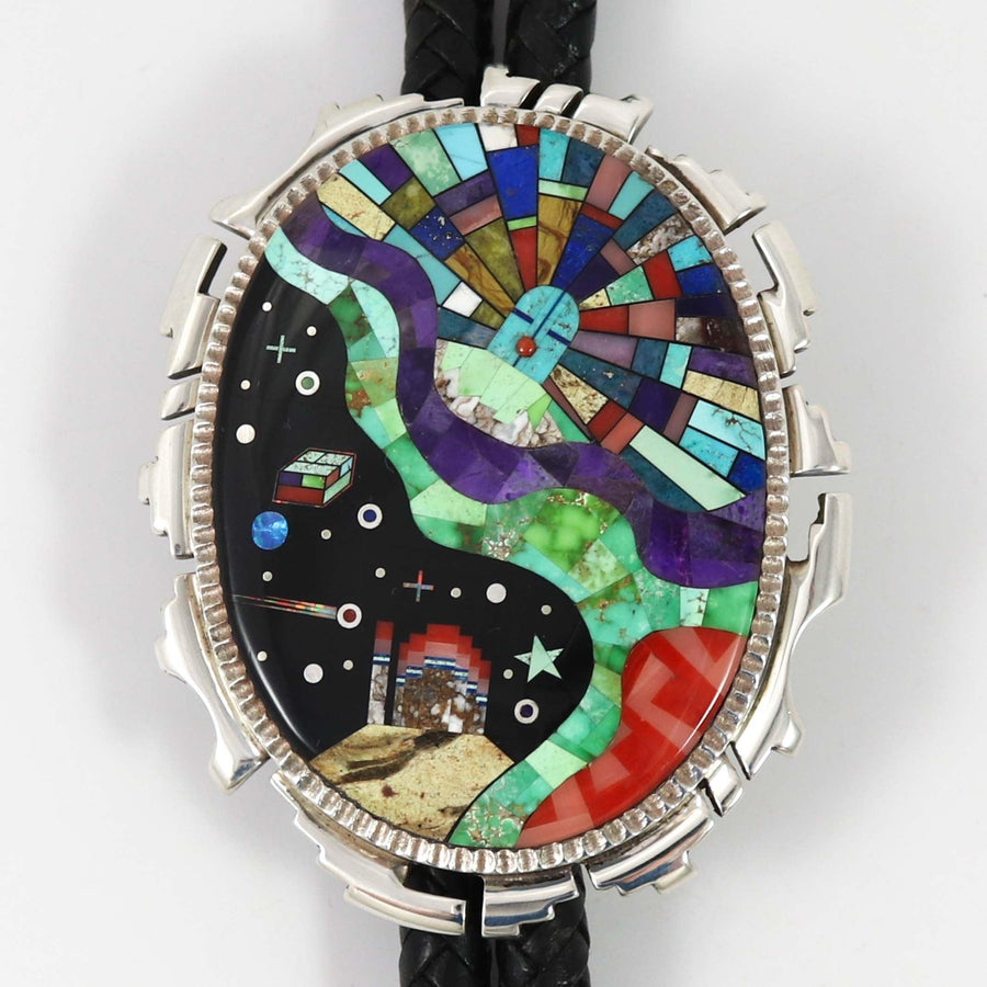 Colorful Inlay Bola Tie by Alvin Yellowhorse - Garland's