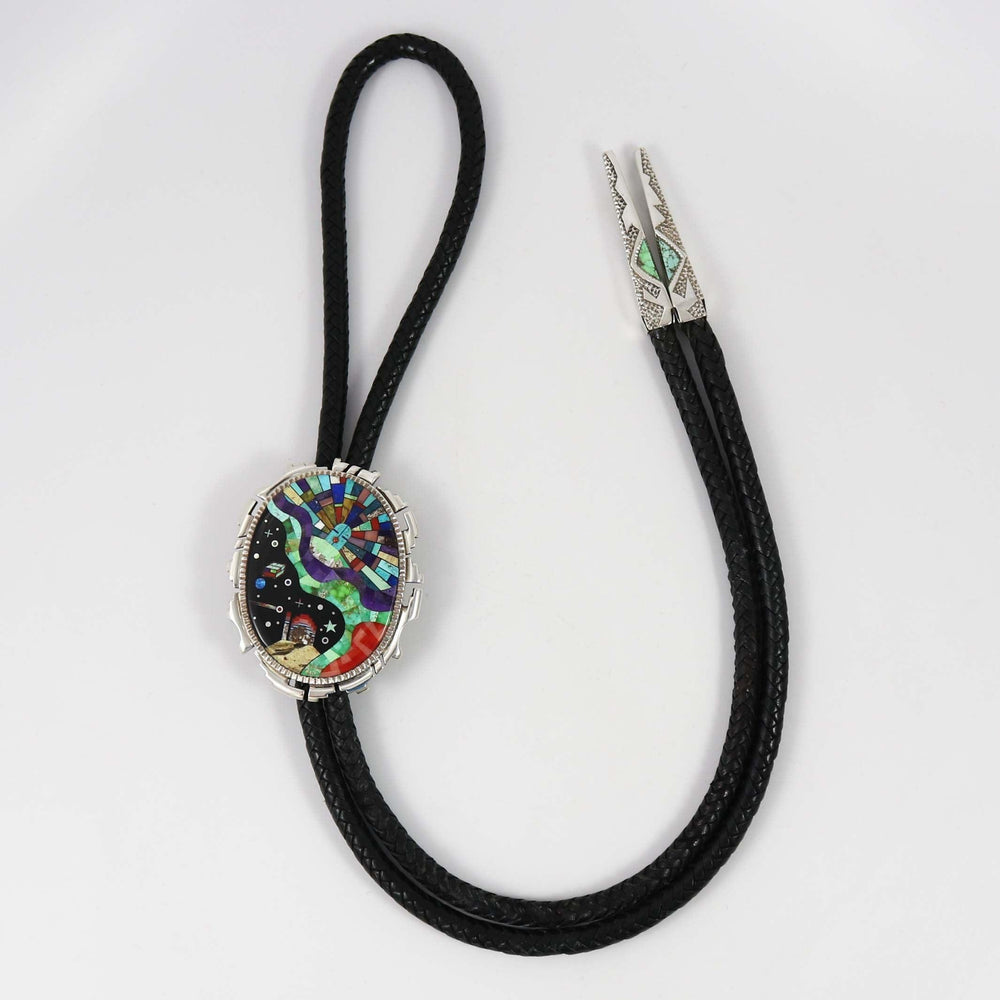 Colorful Inlay Bola Tie by Alvin Yellowhorse - Garland's