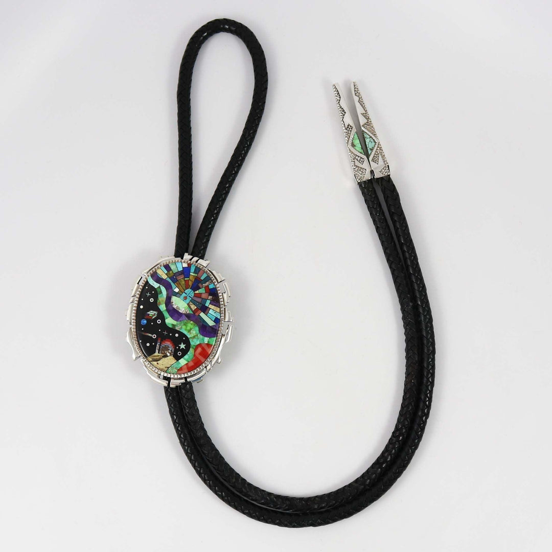 Colorful Inlay Bola Tie by Alvin Yellowhorse - Garland's