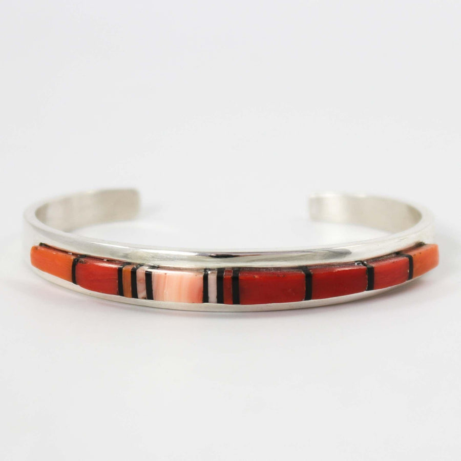 Coral and Jet Cuff by Beverly Begay - Garland's