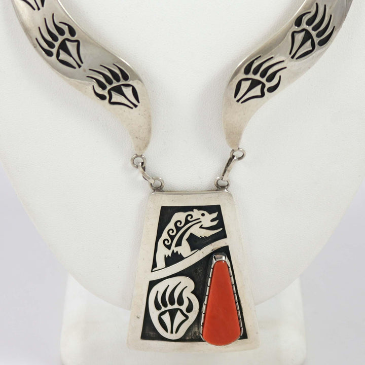 Coral Bear Necklace by James Selina - Garland's