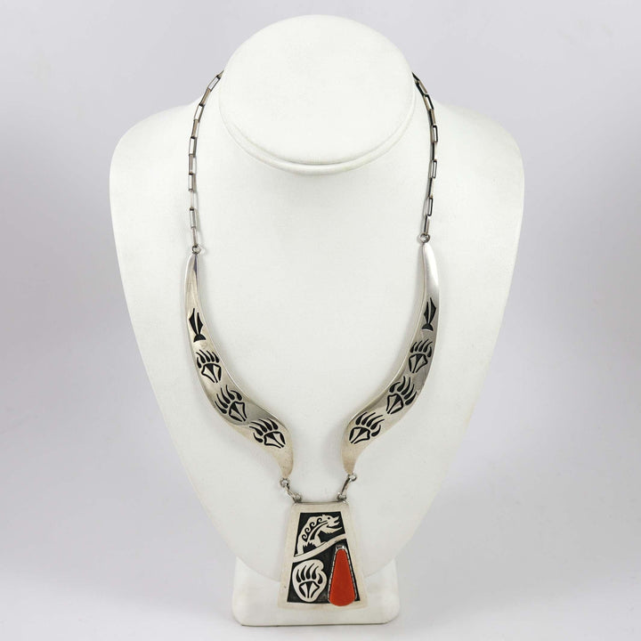 Coral Bear Necklace by James Selina - Garland's