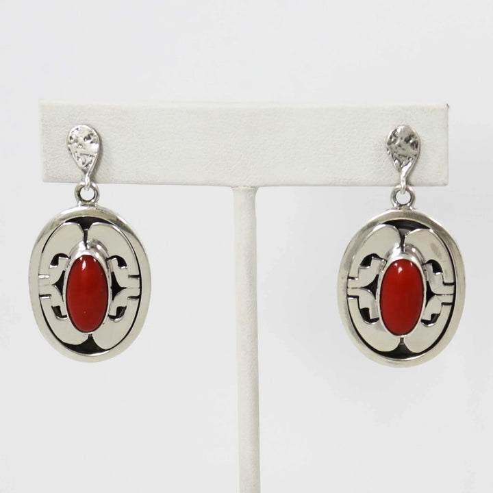 Coral Earrings by Leonard Nez - Garland's
