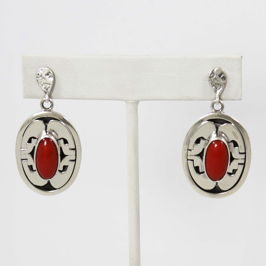 Coral Earrings by Leonard Nez - Garland's