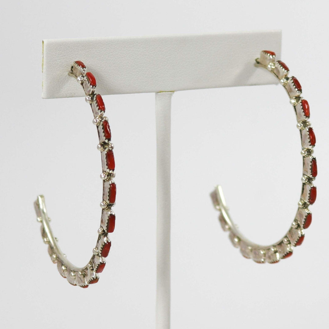 Coral Hoop Earrings by Alvin and Aurelia Hughte - Garland's