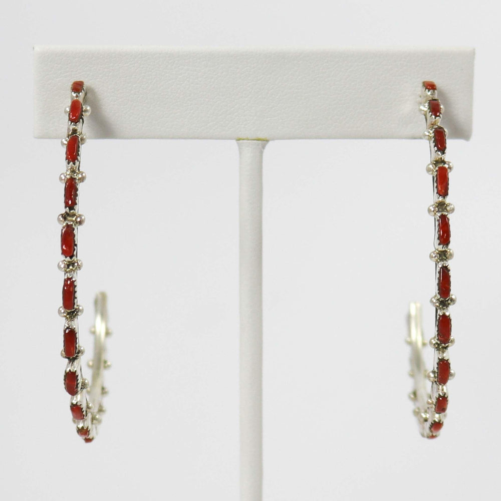 Coral Hoop Earrings by Alvin and Aurelia Hughte - Garland's