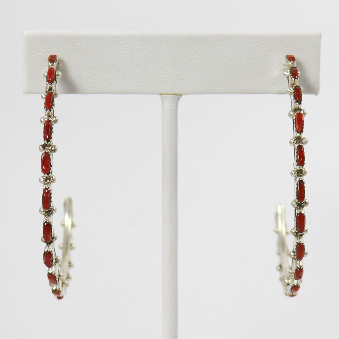 Coral Hoop Earrings by Alvin and Aurelia Hughte - Garland's