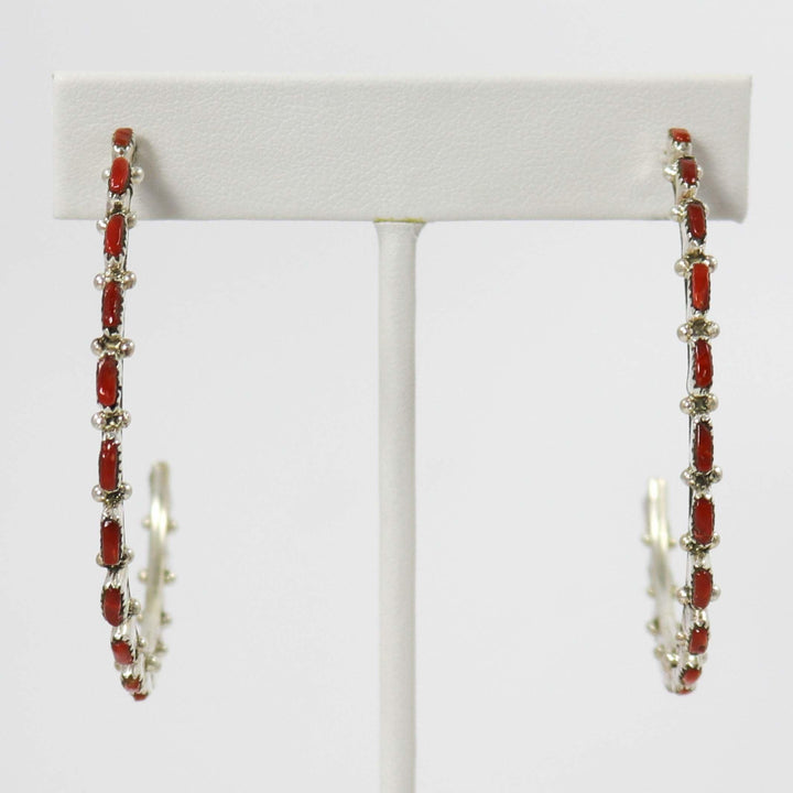 Coral Hoop Earrings by Alvin and Aurelia Hughte - Garland's