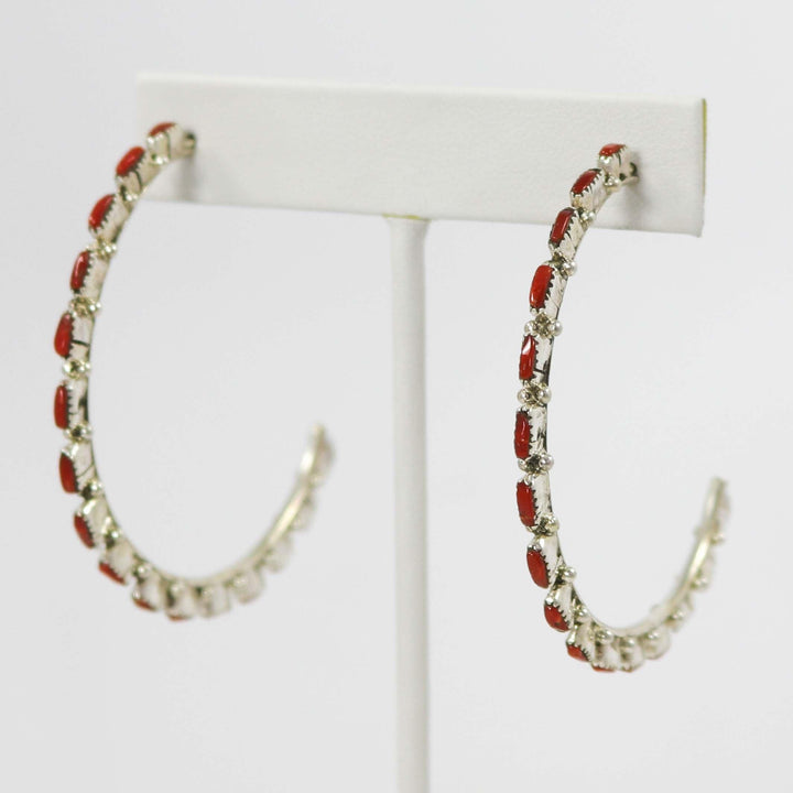 Coral Hoop Earrings by Alvin and Aurelia Hughte - Garland's