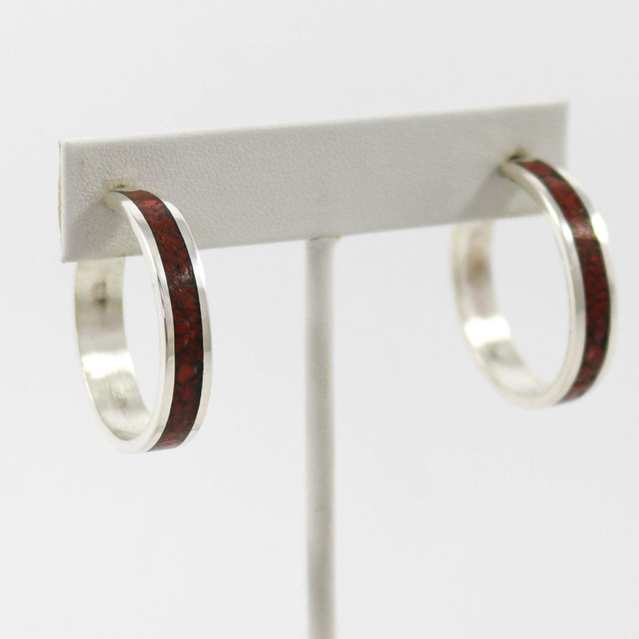 Coral Hoop Earrings by Peter Nelson - Garland's