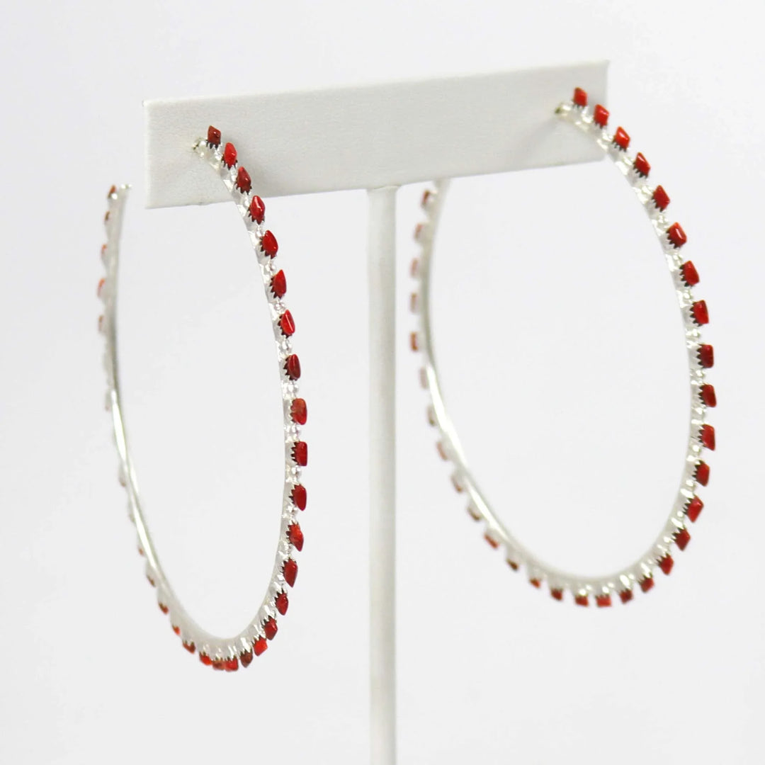 Coral Hoops by Harvey Kallestewa - Garland&