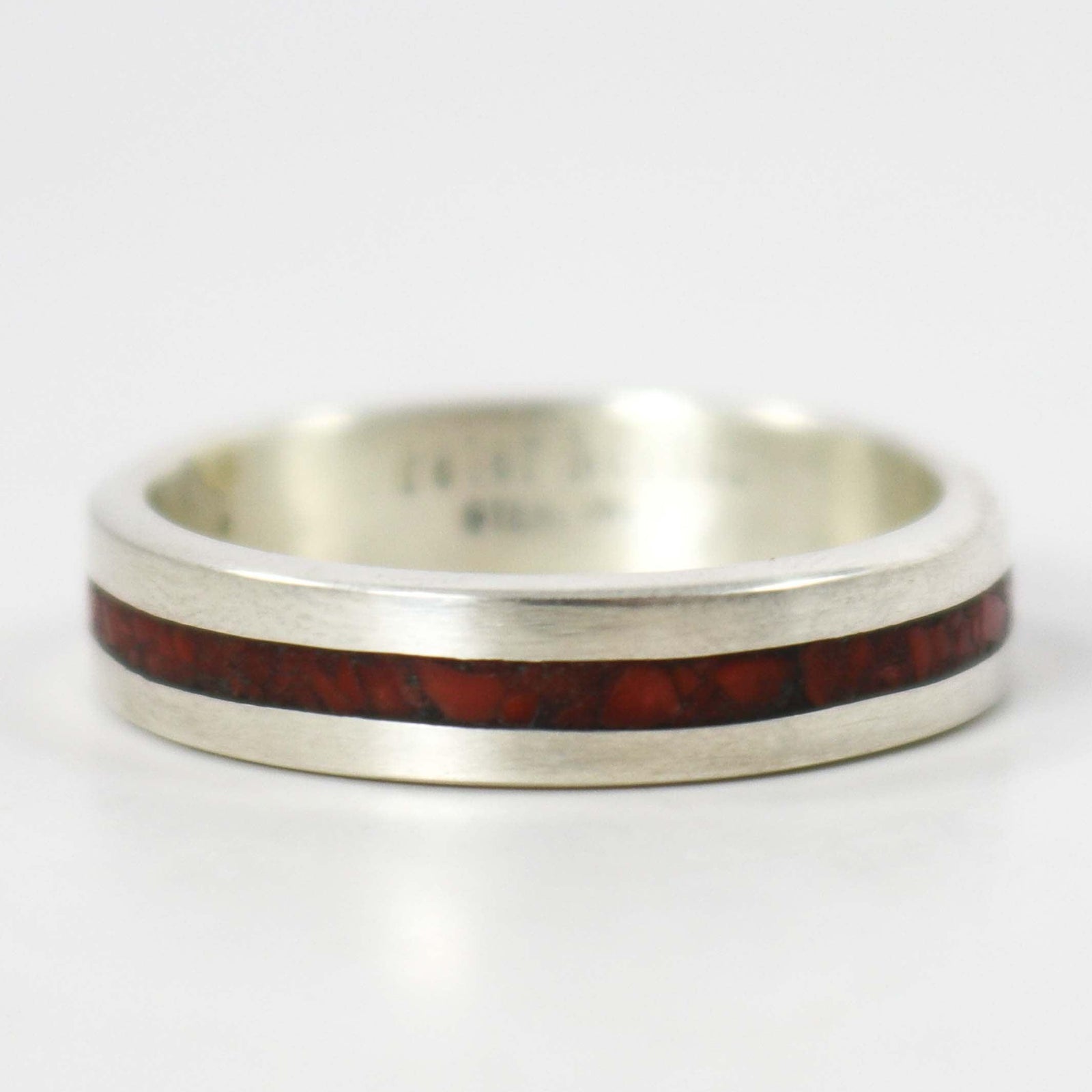 Coral Inlay Ring by Peter Nelson - Garland's