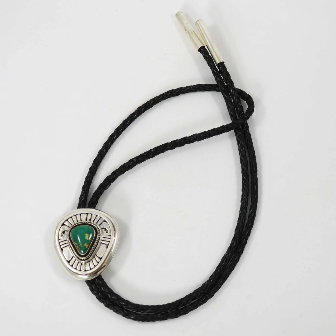 Emerald Valley Turquoise Bola Tie by Leonard Nez - Garland's