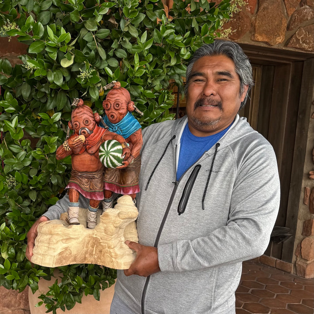 Father and Son Mudhead Kachina by Arthur Holmes Jr. - Garland's