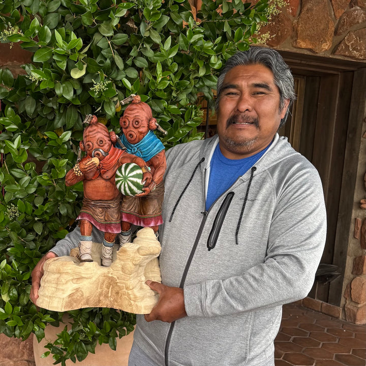 Father and Son Mudhead Kachina by Arthur Holmes Jr. - Garland's