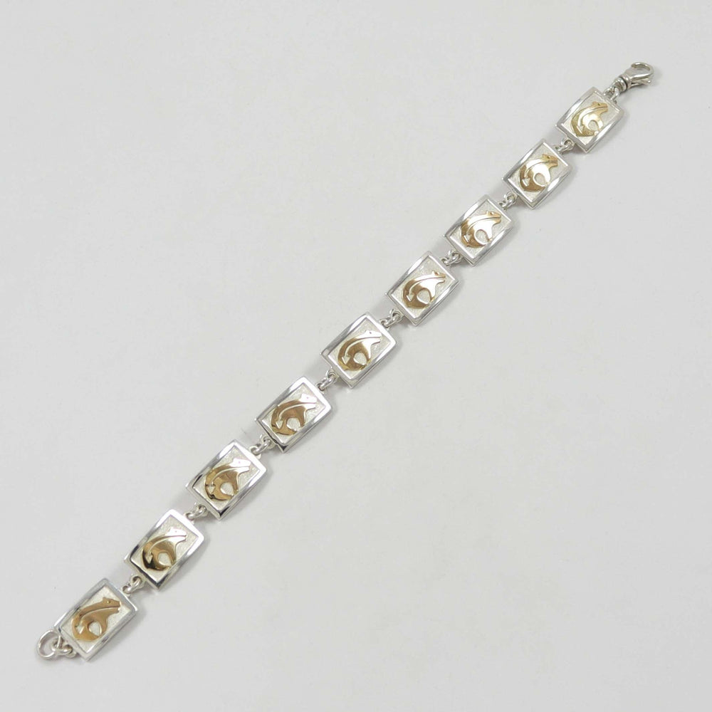 Gold and Silver Bear Bracelet by Robert Taylor - Garland's