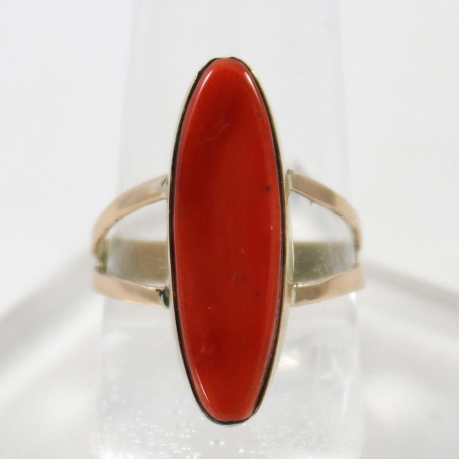 Gold Coral Ring by Abraham Begay - Garland's