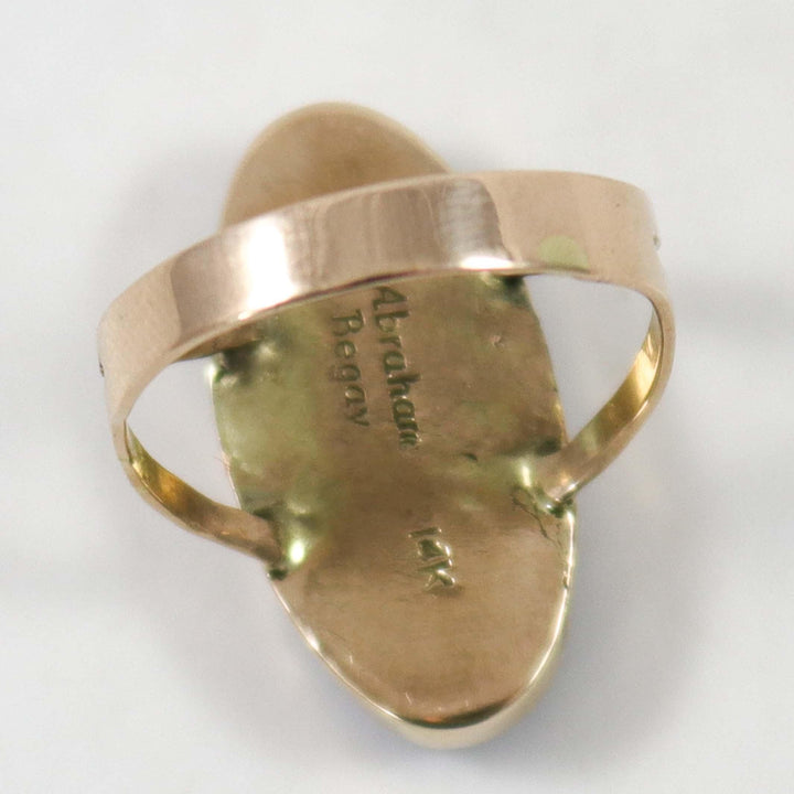 Gold Lapis Ring by Abraham Begay - Garland's