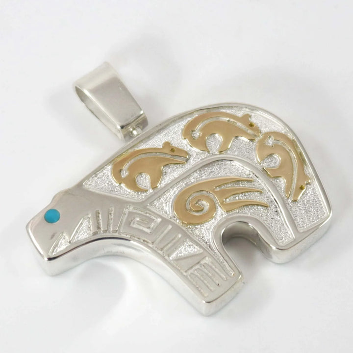 Gold on Silver Bear Pendant by Robert Taylor - Garland's