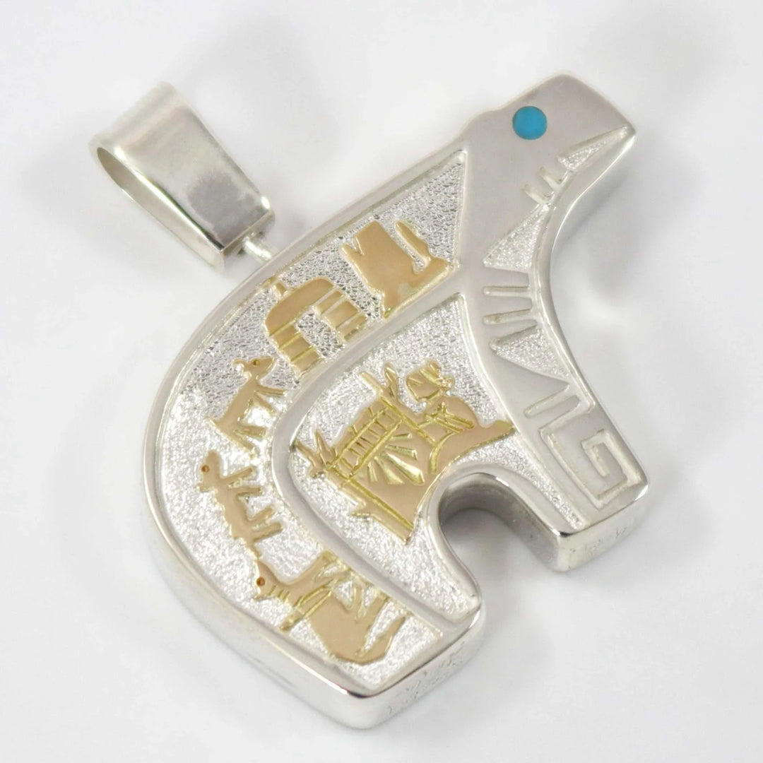 Gold on Silver Bear Pendant by Robert Taylor - Garland's
