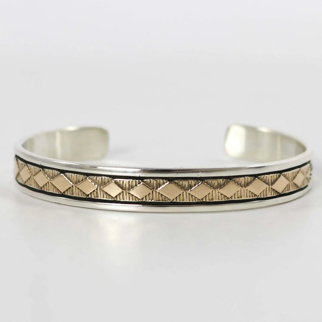 Gold on Silver Cuff by Bruce Morgan - Garland's
