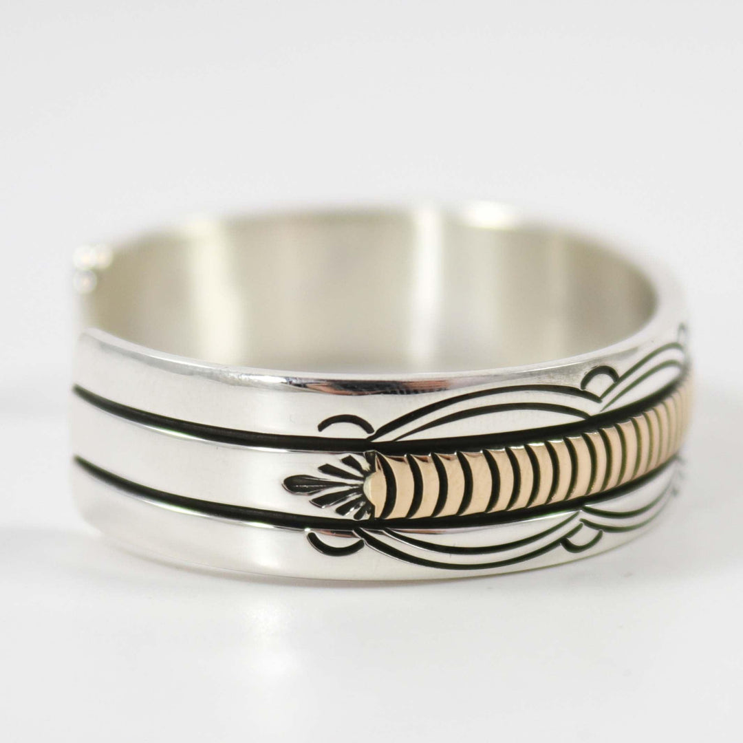 Gold on Silver Cuff by Bruce Morgan - Garland's