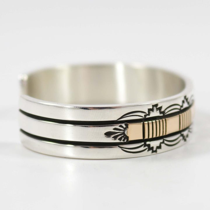 Gold on Silver Cuff by Bruce Morgan - Garland's