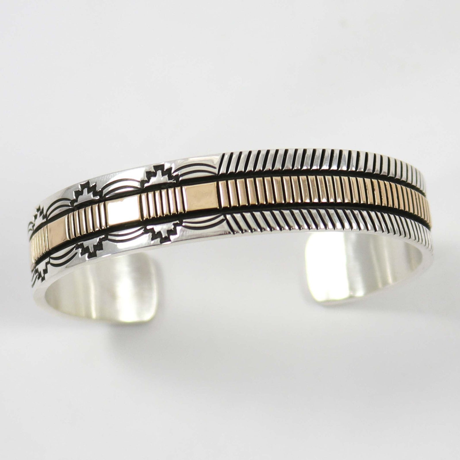 Gold on Silver Cuff by Bruce Morgan - Garland's