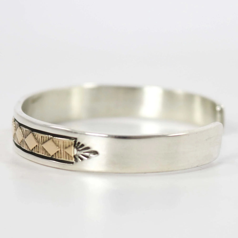 Gold on Silver Cuff by Bruce Morgan - Garland's