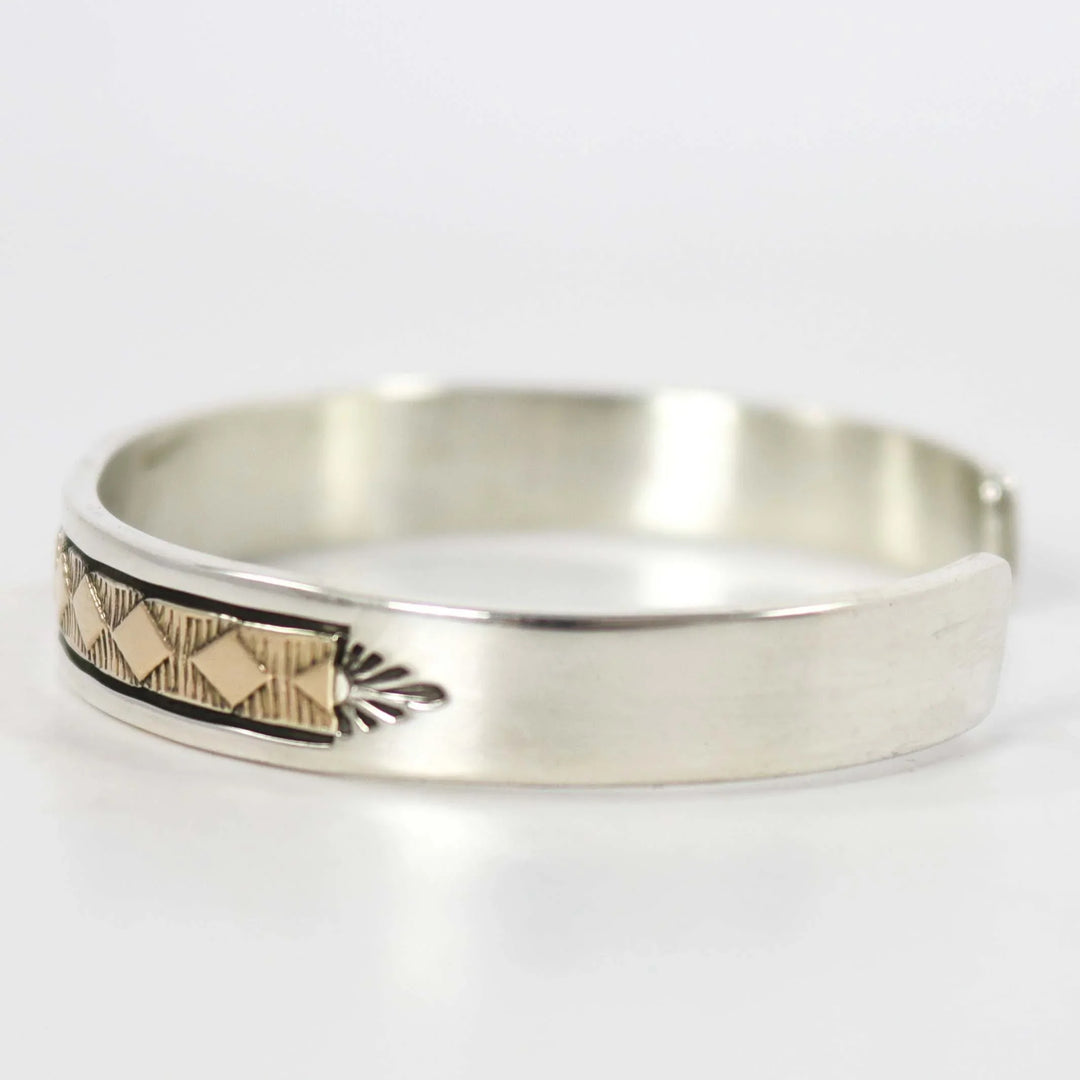 Gold on Silver Cuff by Bruce Morgan - Garland's