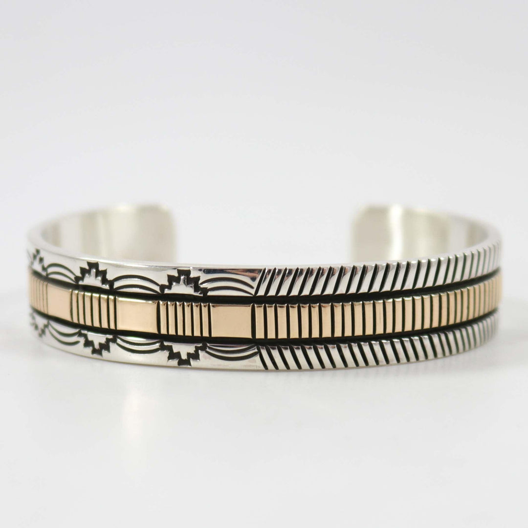Gold on Silver Cuff by Bruce Morgan - Garland's