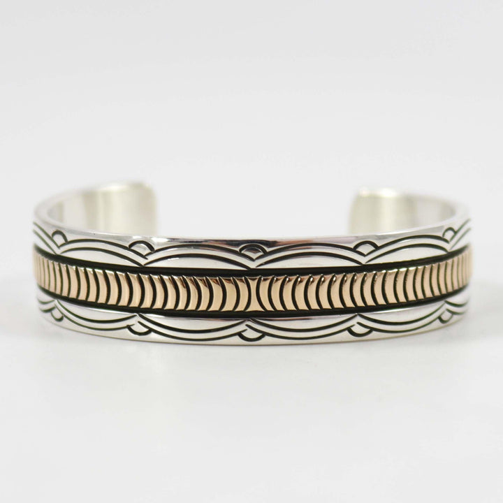 Gold on Silver Cuff by Bruce Morgan - Garland's